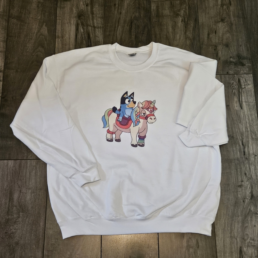 Bluey on Buttermilk pony sweatshirt